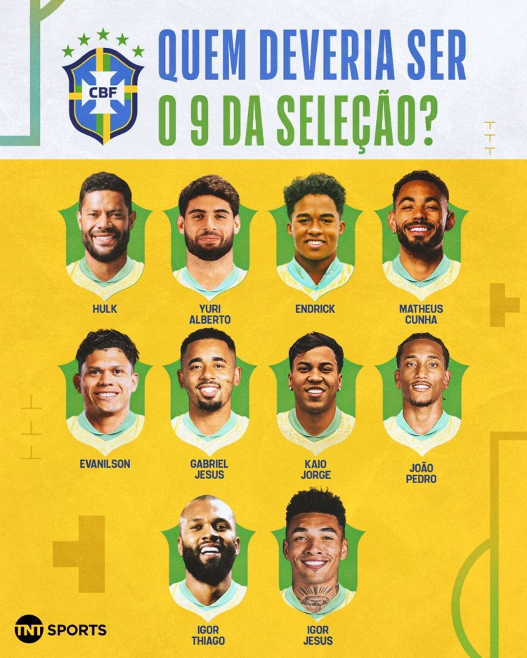 立博-谁会入选世界杯阵容？TNT列巴西9号位：恩德里克、库尼亚在列